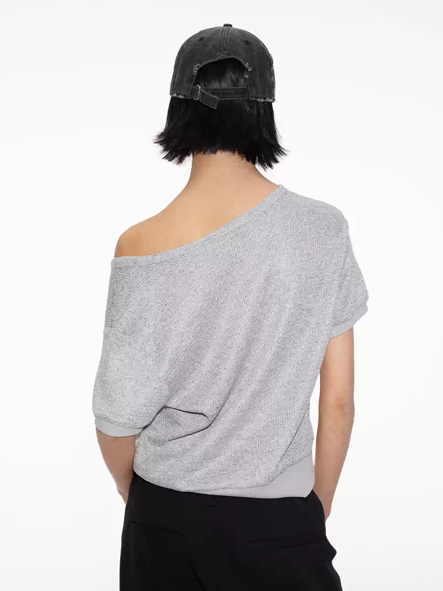 Patterned Short Sleeve V Neck Tee