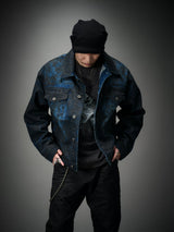 Distressed Ice Blue Ombre Denim Jacket