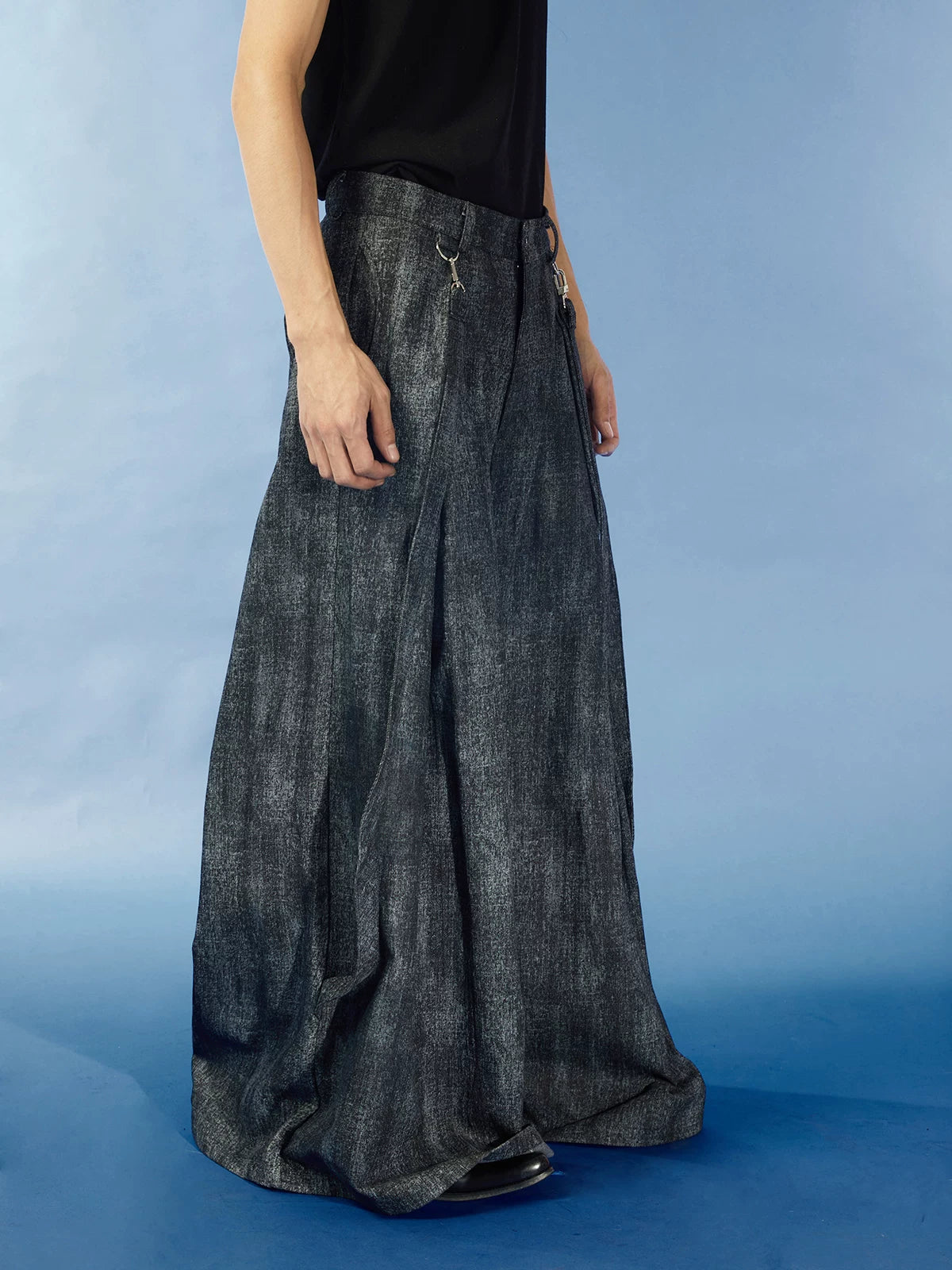 Y2K Washed Loose Flared Denim Overalls