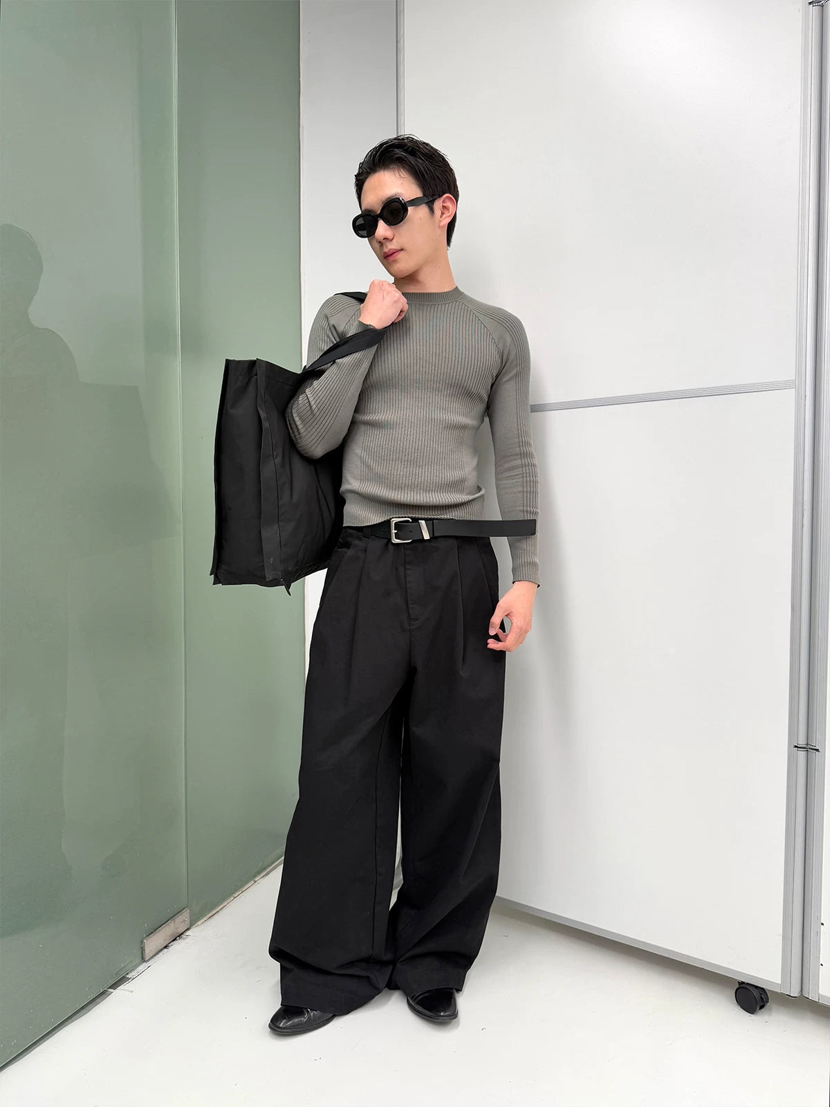 Lightweight Ribbed Knit Long Sleeve