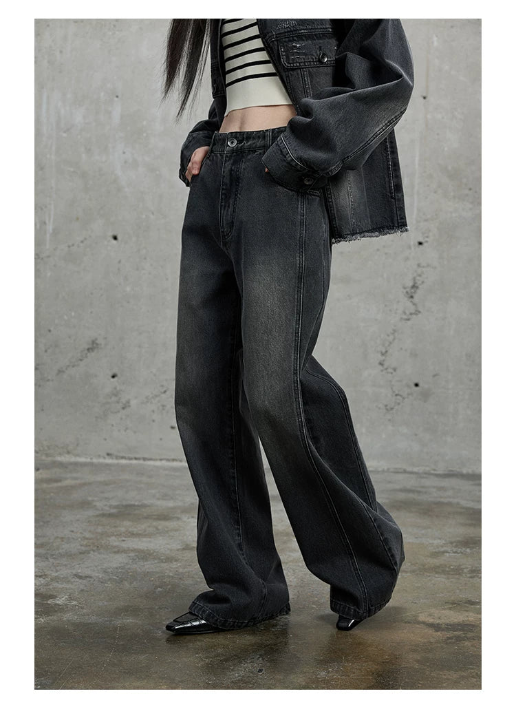 Vintage Washed Flared Denim Pants
