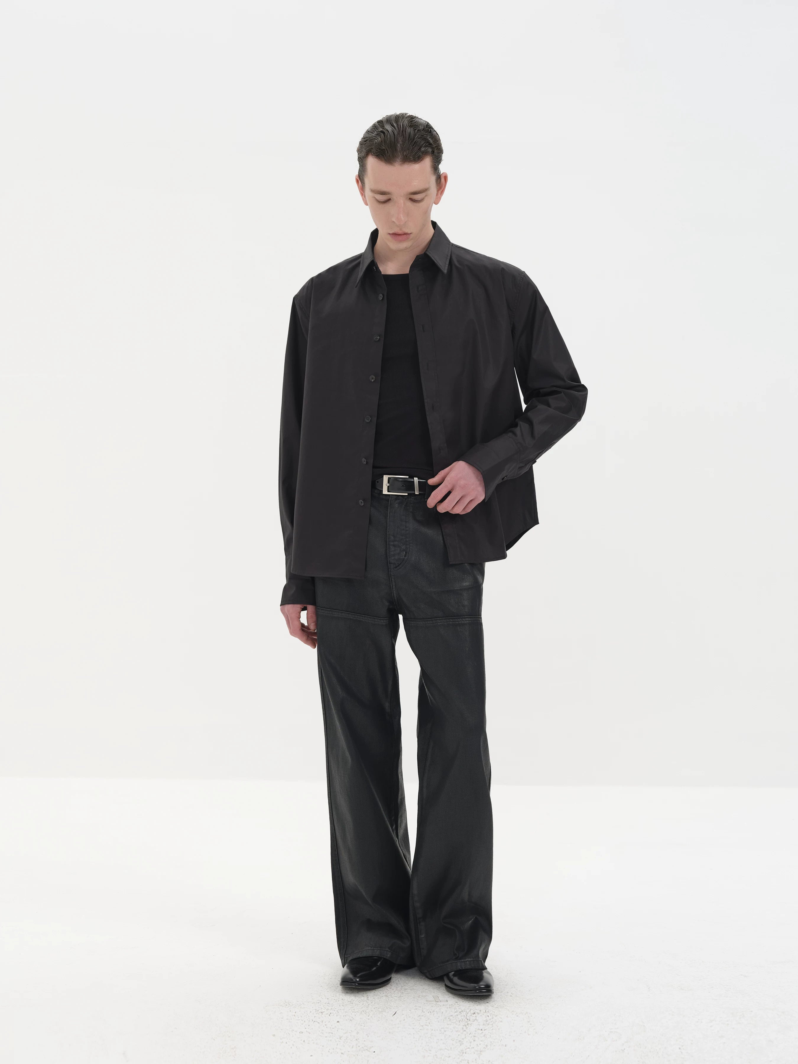 Satin Dress Shirts French Wide Sleeves