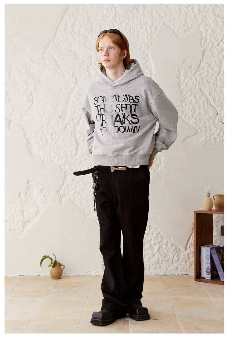 Men's Drapey Frayed Flared Dress Pants