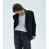 Two-Tone Distressed Oversized Casual Blazer