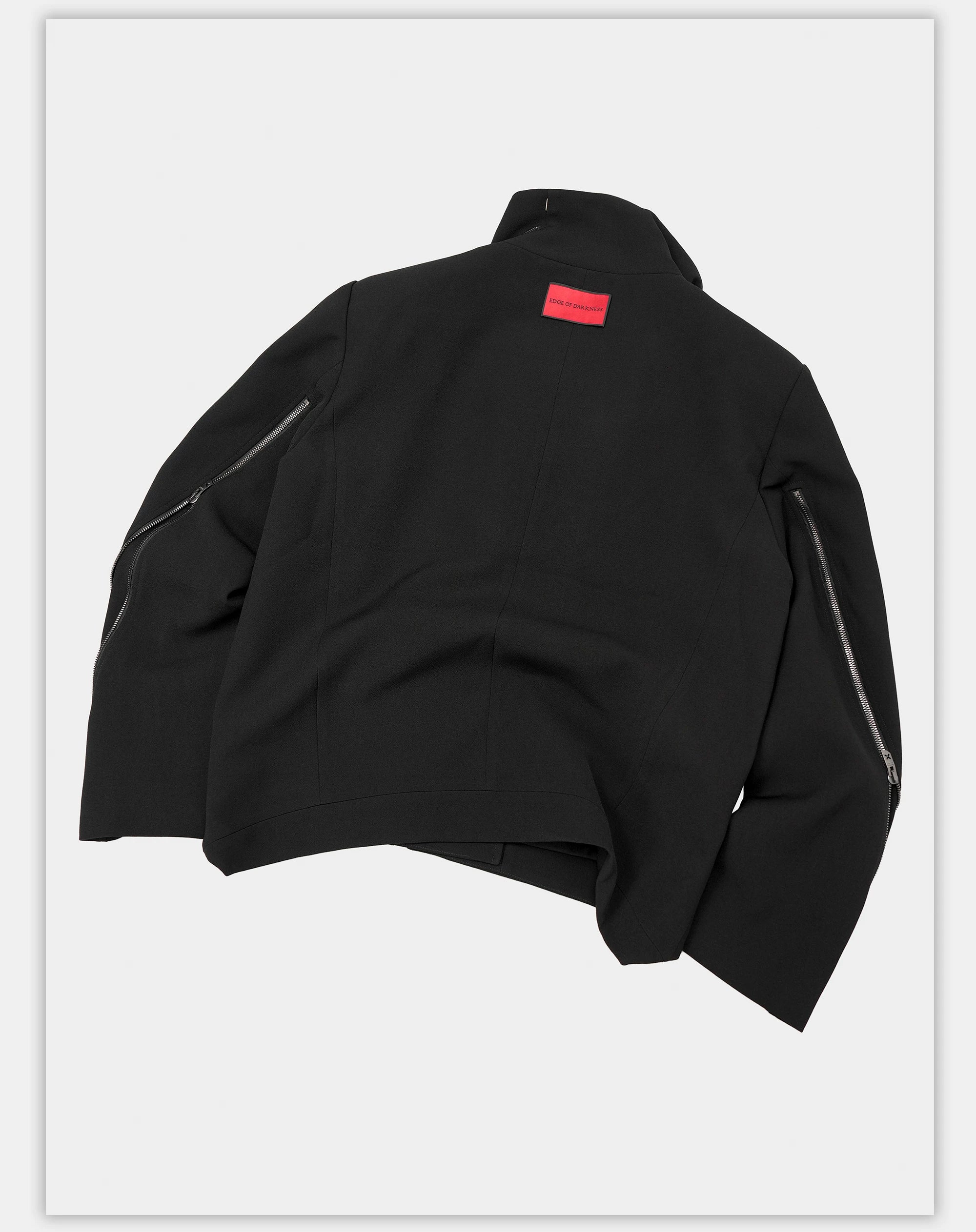 Dark Matte High Collar Zip Jacket