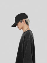Distressed Embroidered Curved Brim Baseball Caps
