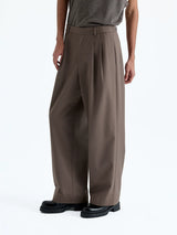 Merino Wool Pleated Elastic Waist Pants