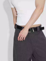 Wrinkle-resistant Wool-like Asymmetrical Cargo Dress Pants