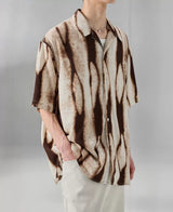 Printed Short Sleeve Cuban Collar Shirt