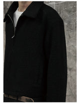 Cropped Wide Structured Terry Wool Jacket