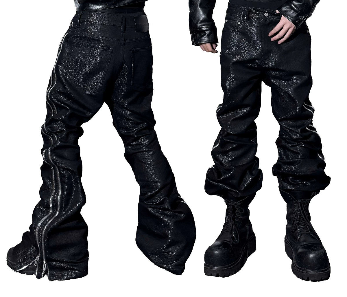 Raw Silver Double Zip Bootcut Jeans