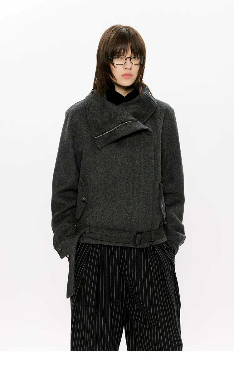 50% Merino Wool Set-Shoulder Zip Jacket