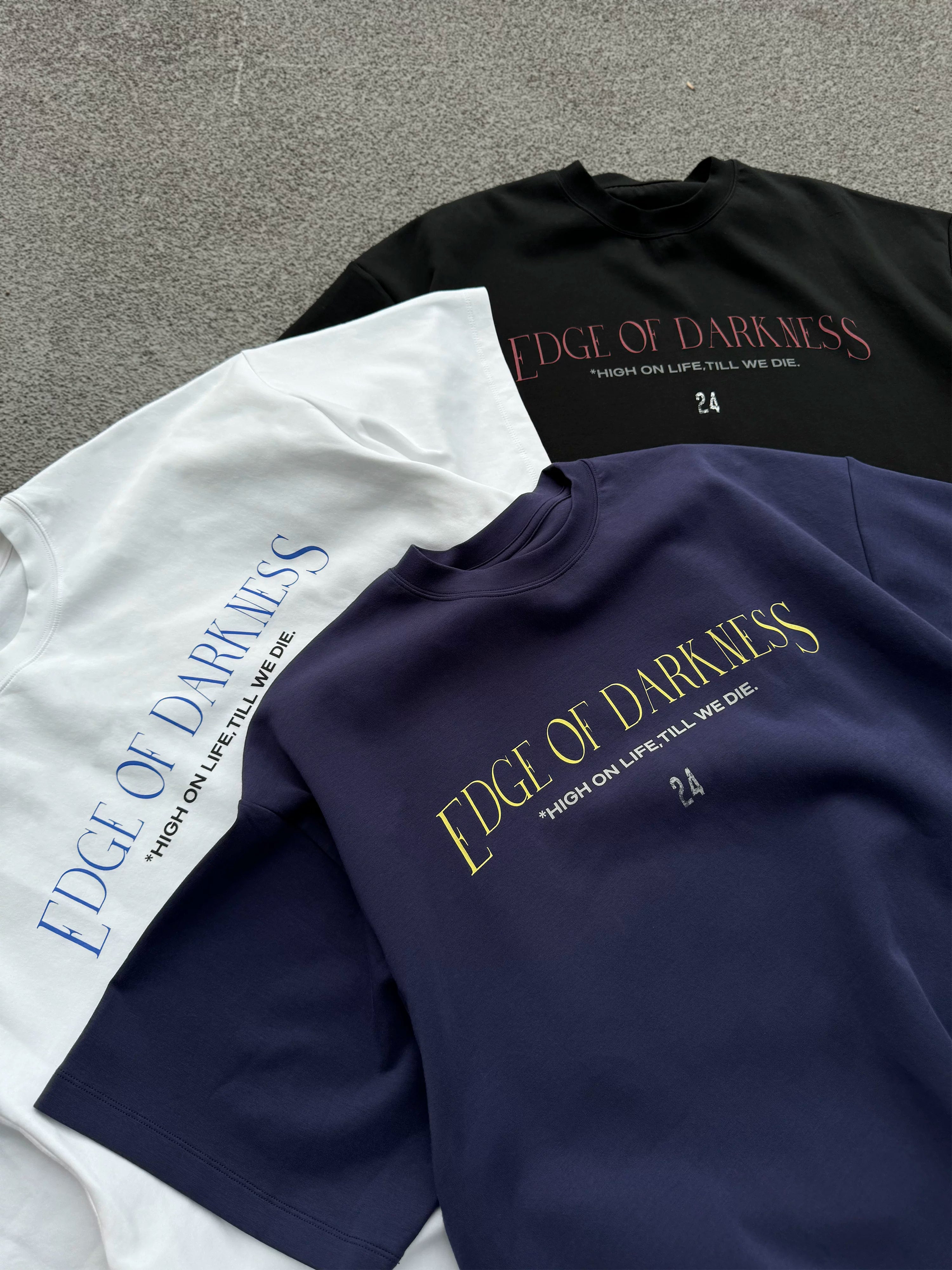 Men's Solid Loose Heavy Cotton Tees