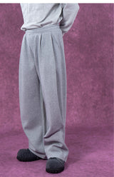 Gray Black Elastic Waist Sweatpants
