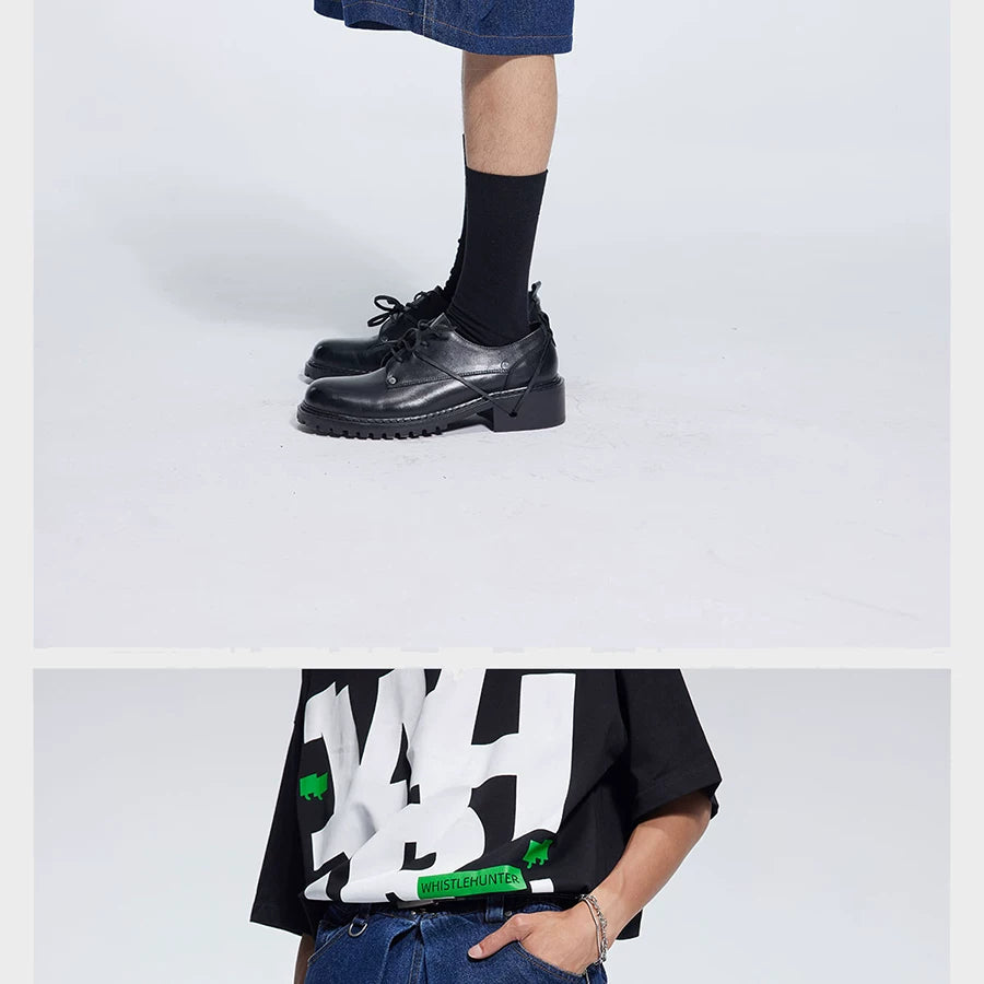 Special Waistband Tailored Washed Denim Shorts