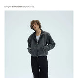 Cropped Loose Red Lined Puffer Coat