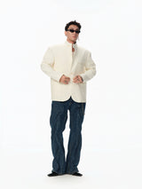 Hemp Stand-Collar Blazer