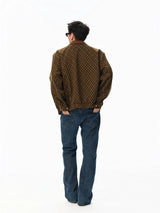 Patchwork Collar Plaid Coat