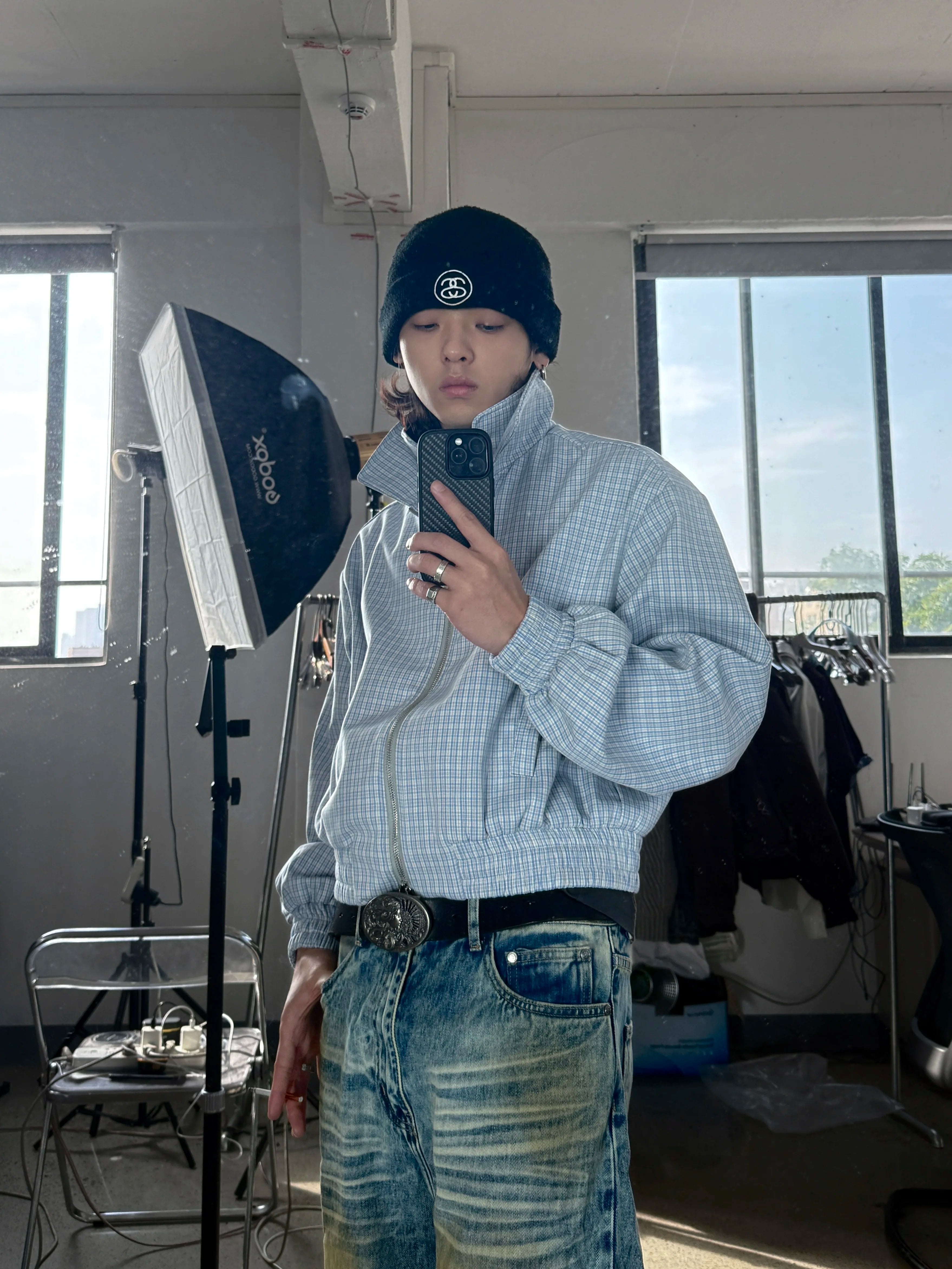 Cropped Reversible Vintage Fleece Plaid Jacket