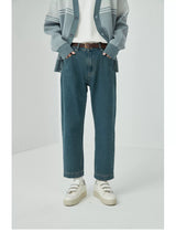 Vintage Washed Straight Ankle Jeans