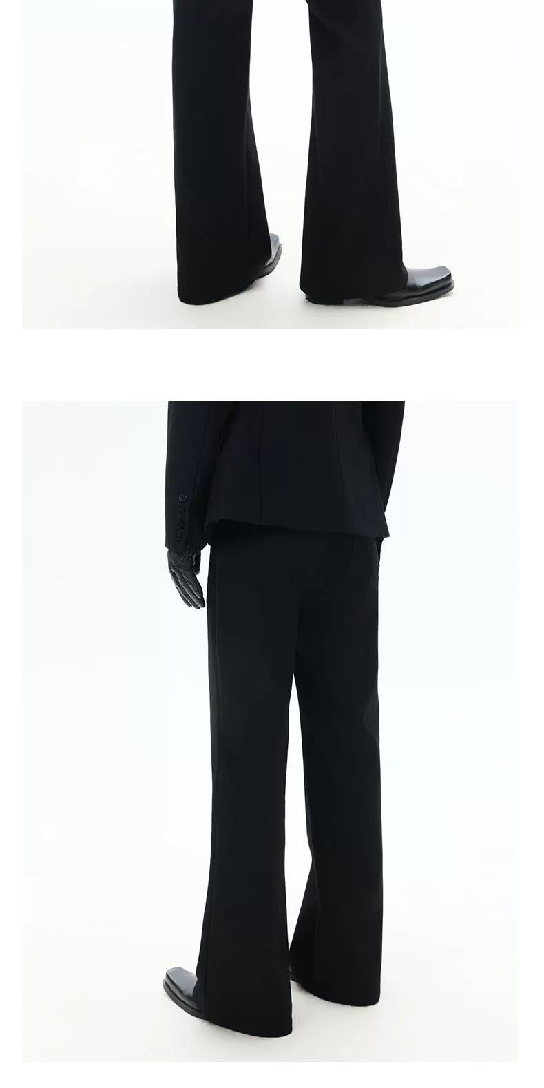 Black Straight Leg Casual Pants