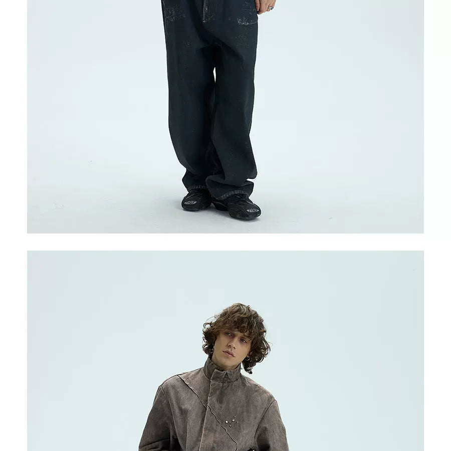 Washed Fleece Plaid Lined Jacket