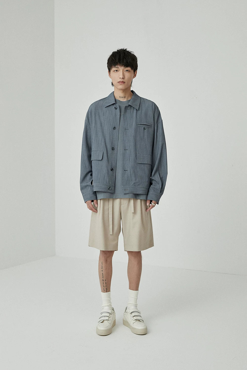 Draped Drawstring Elastic Waist Pleated Shorts