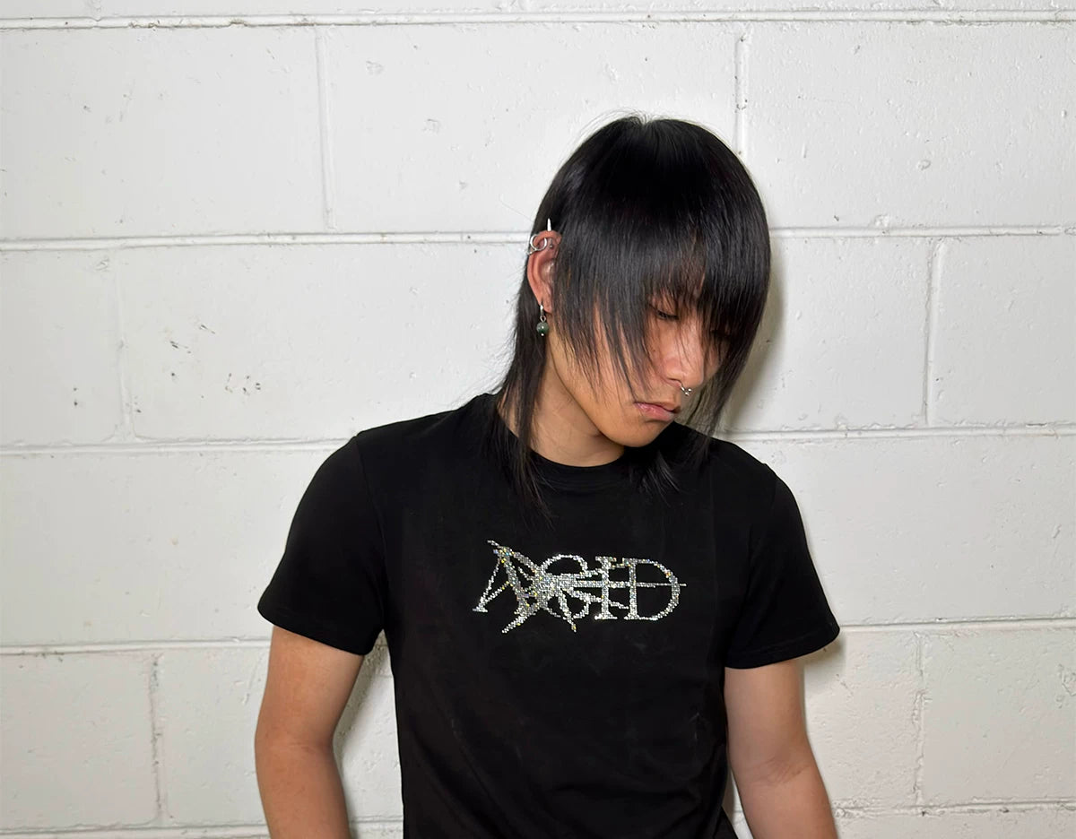 Acid Rock Band Slim Rhinestone Tee