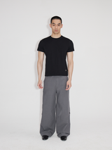 Black Gray Lightweight Washed Parachute Pants