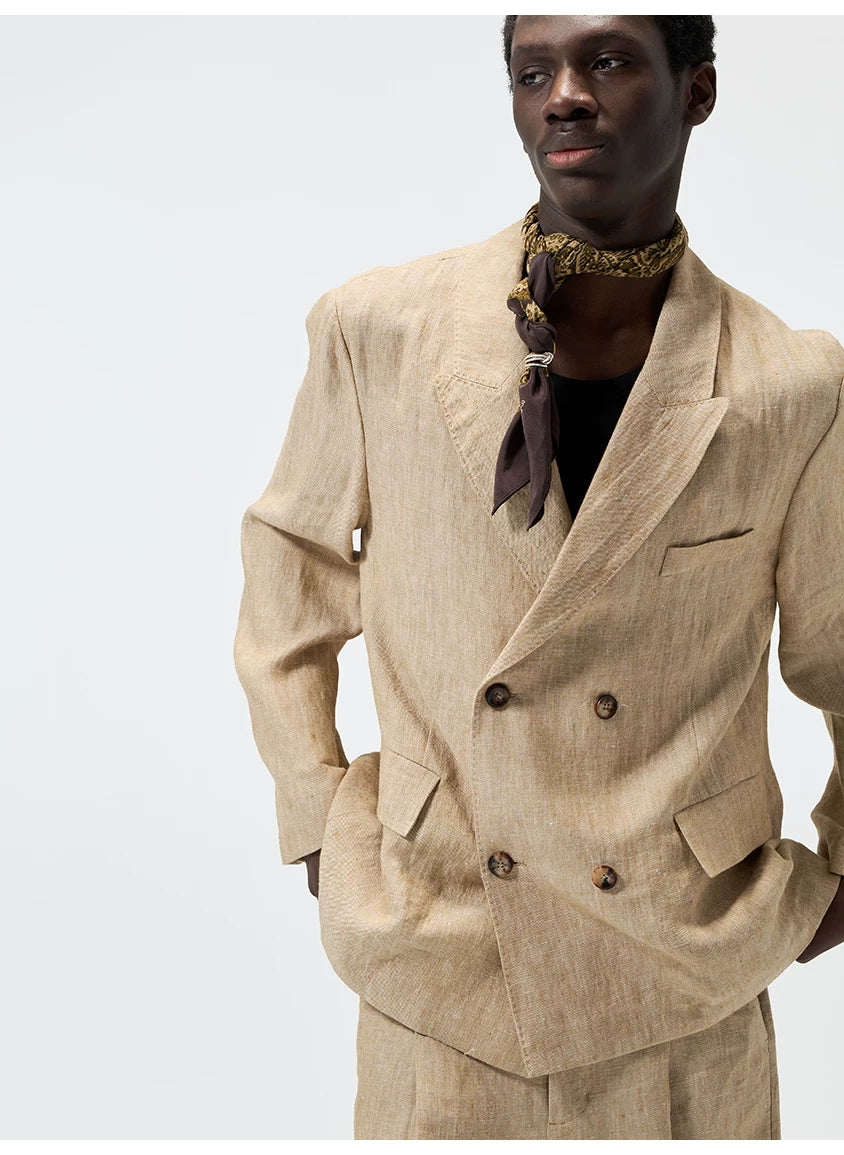 Hemp Linen Notch Lapel Blazer