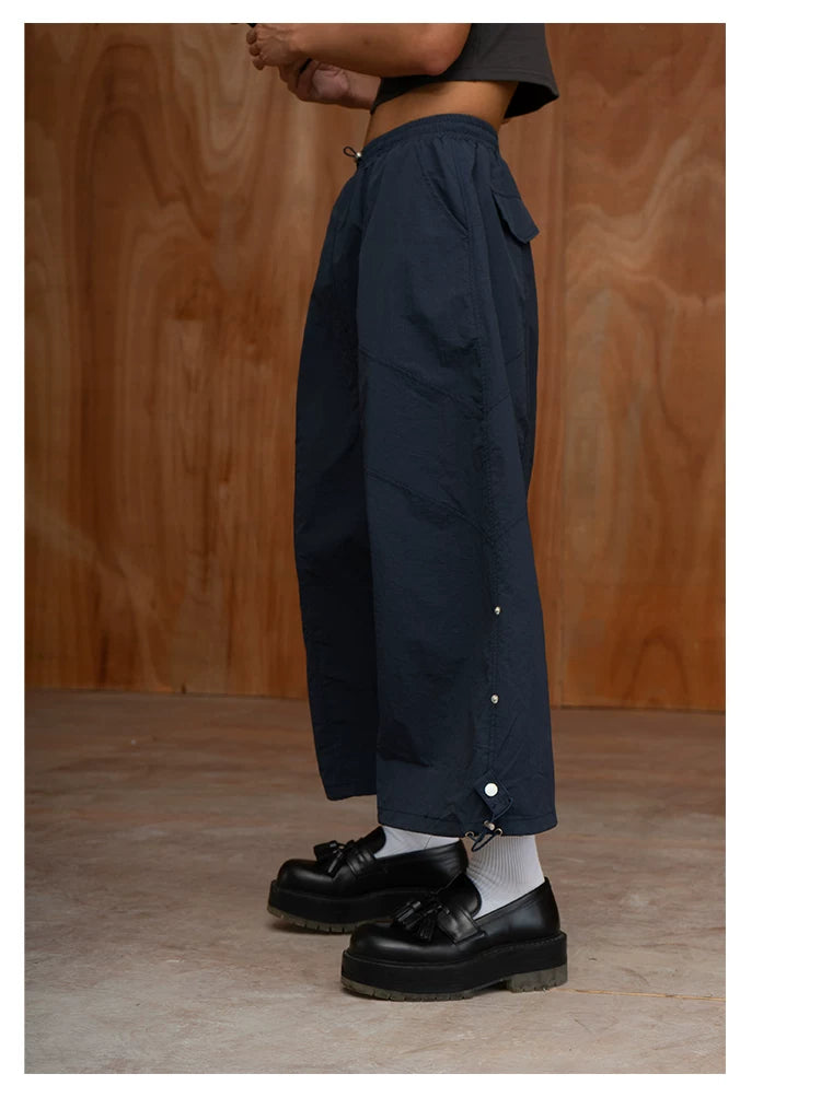 Unisex Elastic Waist Drawstring A-line Skirts