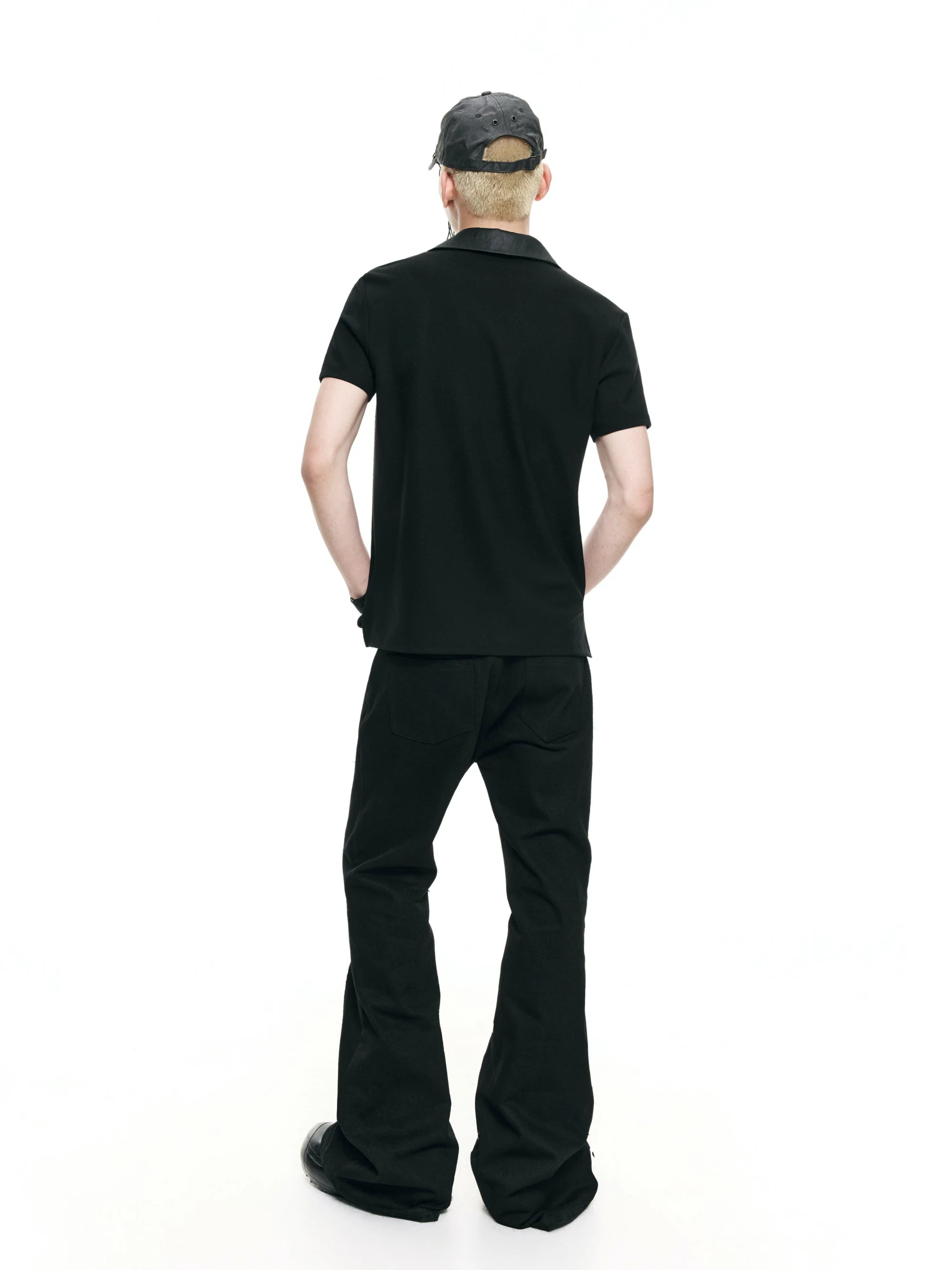 Biker Vintage Embroidered Leather Polo Shirts