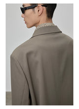 Casual Notched Lapel Wool Blend Blazer