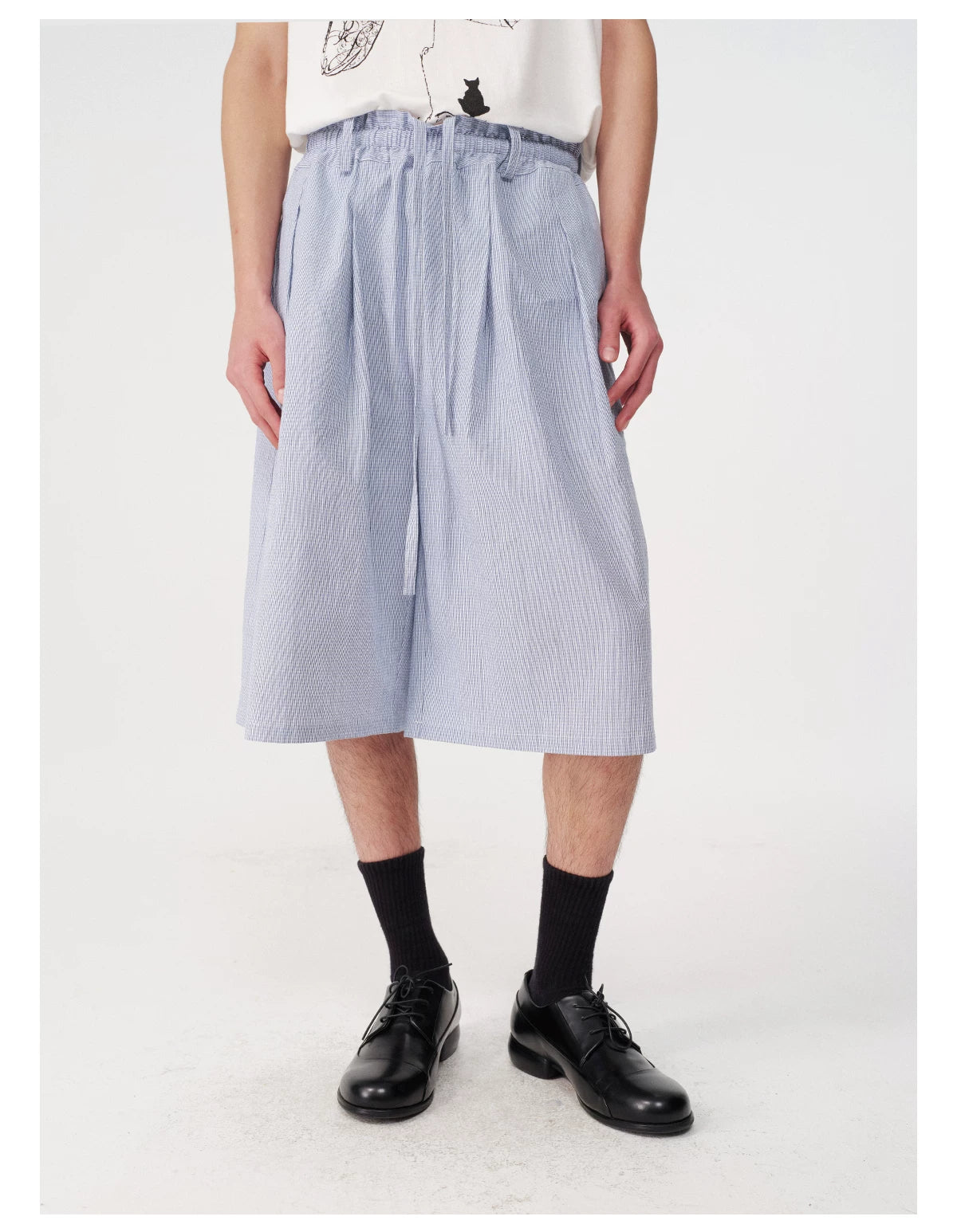 Pleated Plaid Capri Pants