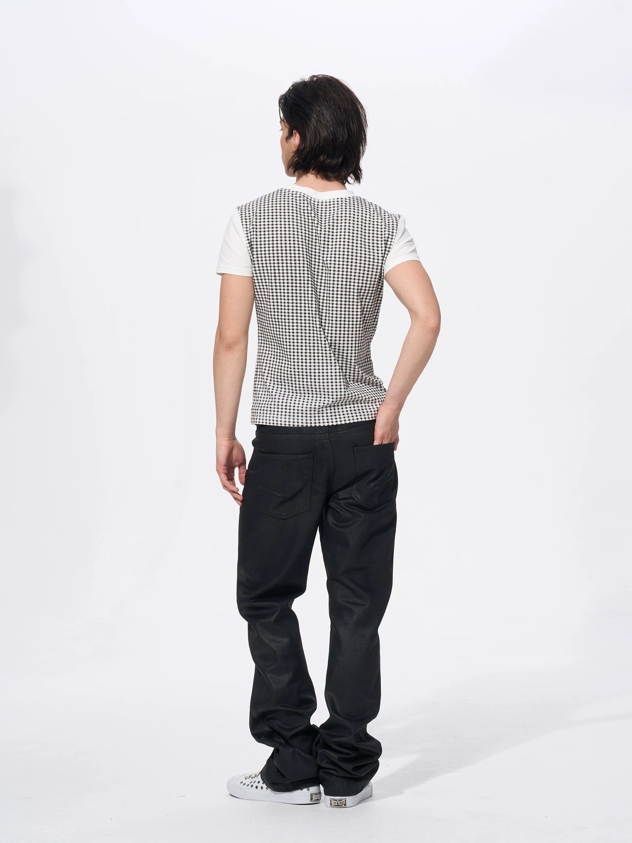 Men's Skull Print Plaid Tees