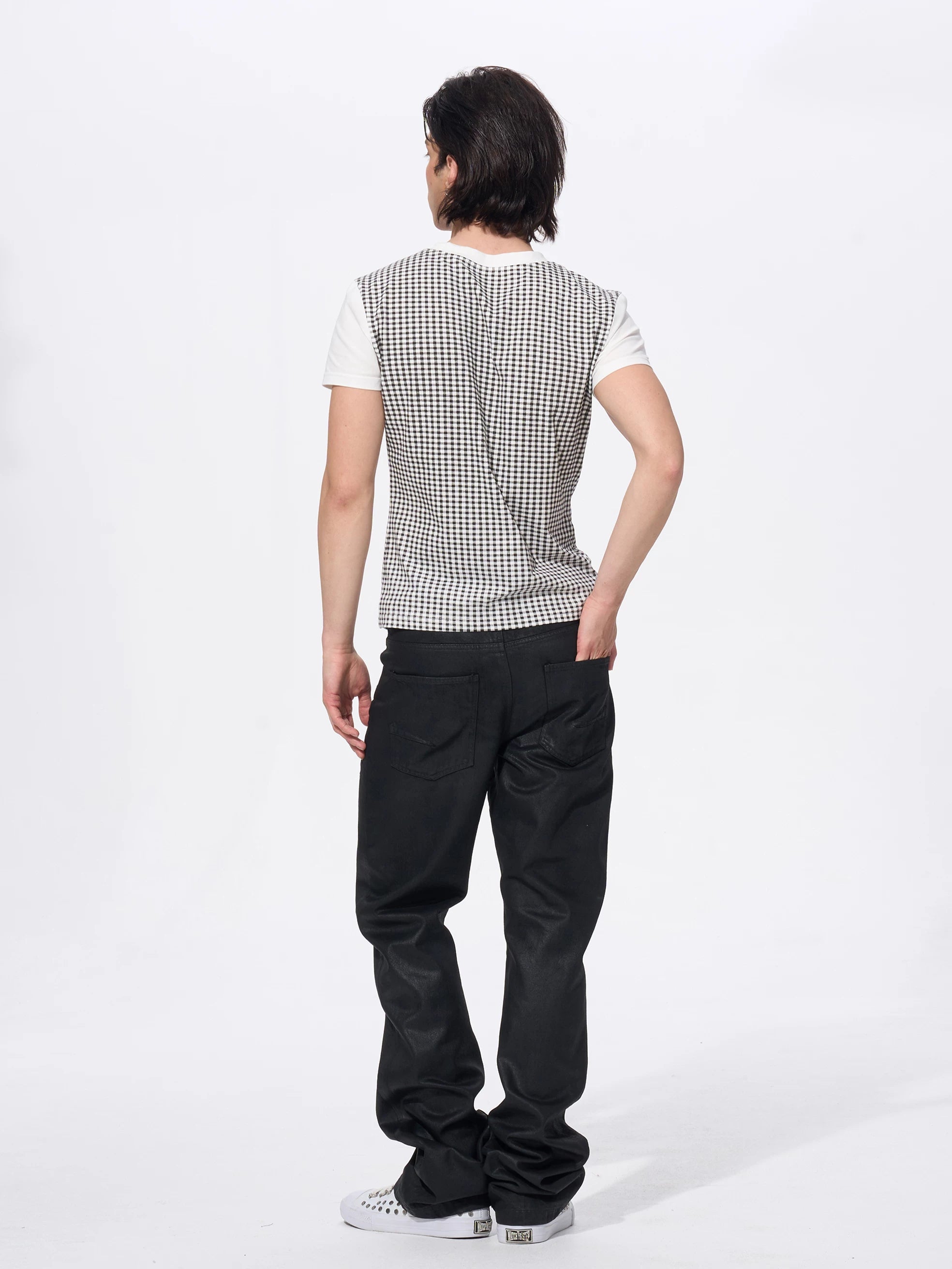 Men's Skull Print Plaid Tees