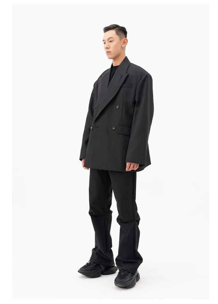 Men's Oversized Dark Apricot Padded Blazer