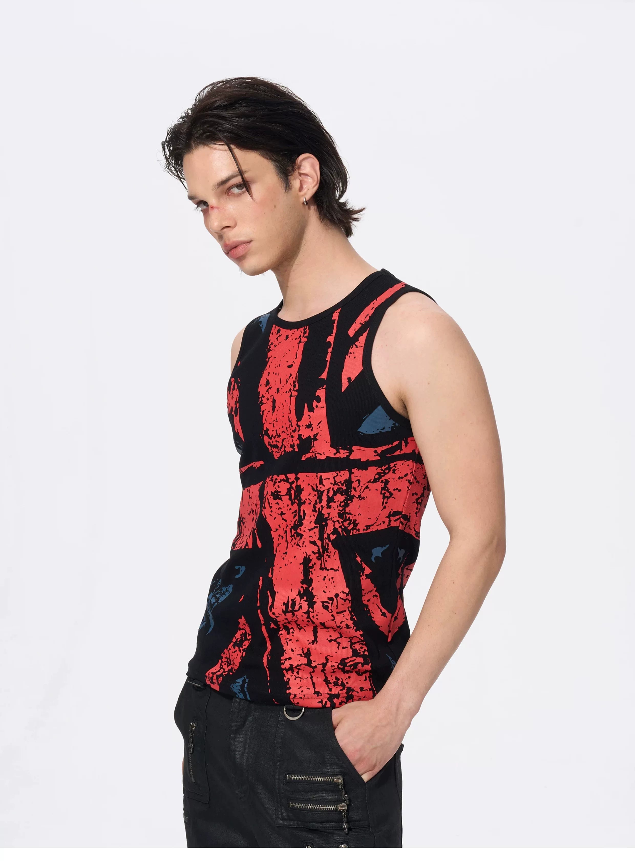Men's Union Jack Print Cotton Tank