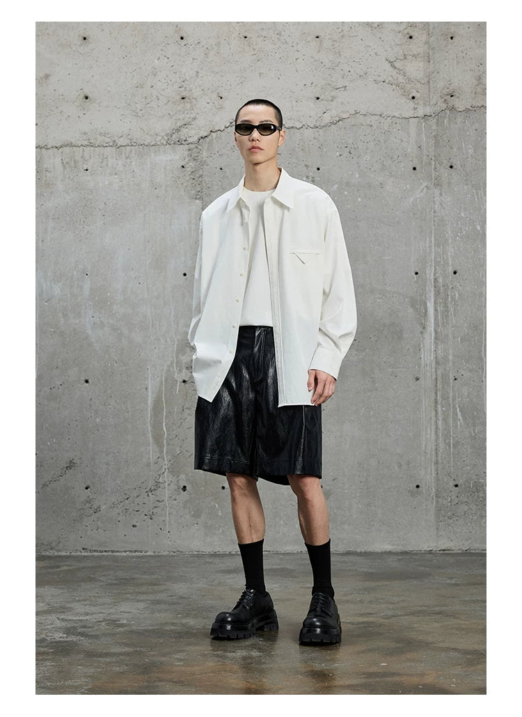 Triangle Pocket Shirt with Hidden Placket