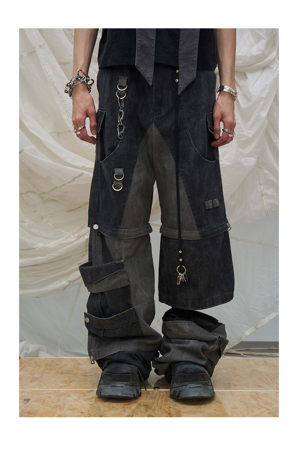 Double Hook Leather Rope Pants Chain