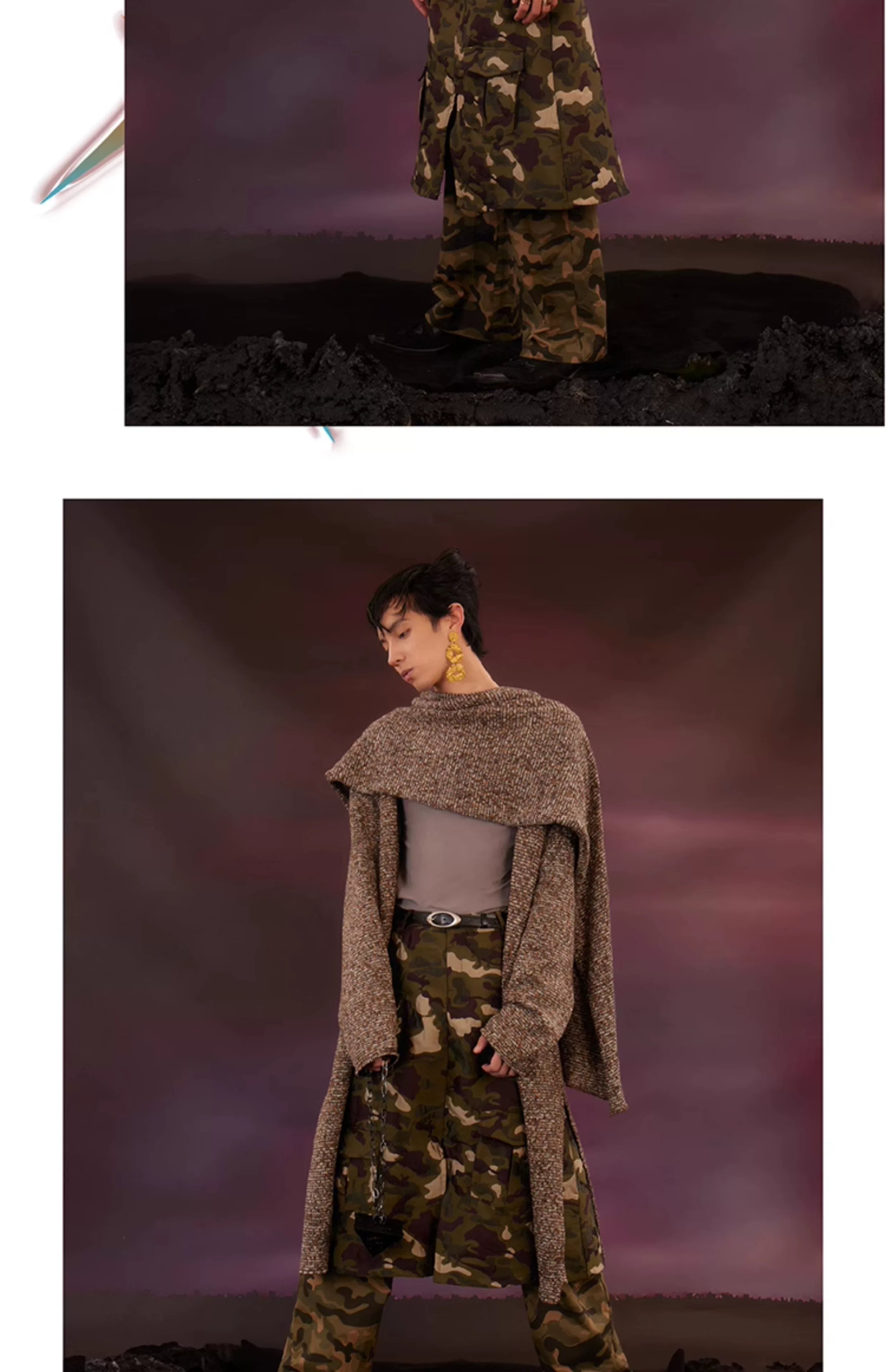 Cute Unisex Military Double-layer Dinosaur Skort