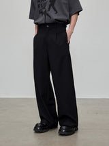 Adjustable Waist Wool Blend Dress Pants