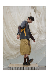Detachable Plaid Pleated Cropped Pants