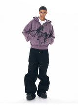 Men's Embroidered Horse Washed Hoodie