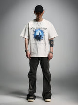 Loose Ivory Printed Short Sleeve Tee