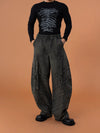 Men's Gray Curved Wide Leg Jeans