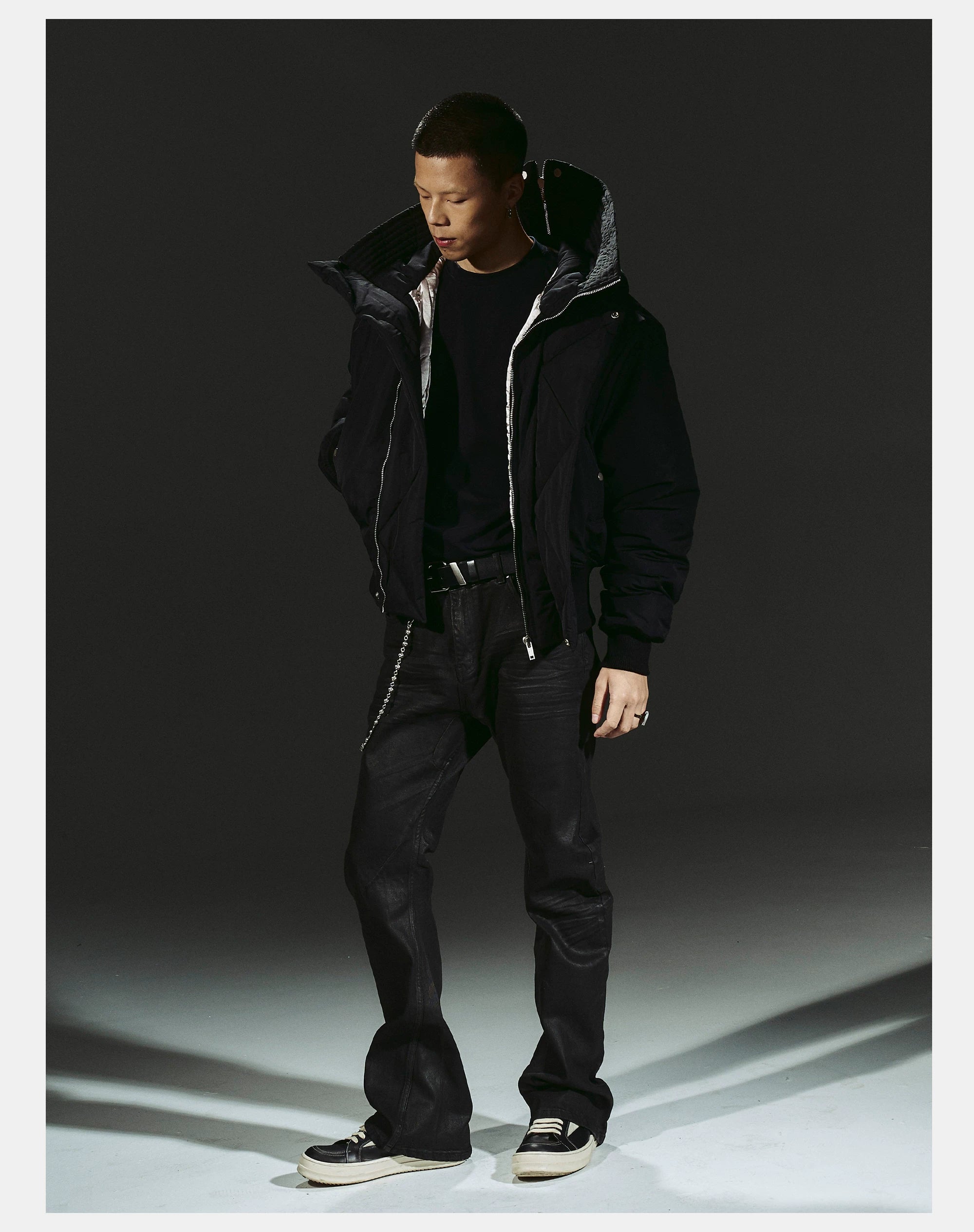 Dark 3M Oversized Hooded Bomber Jacket