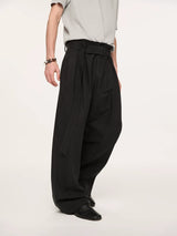 High Waist Wide Leg Belted Pants