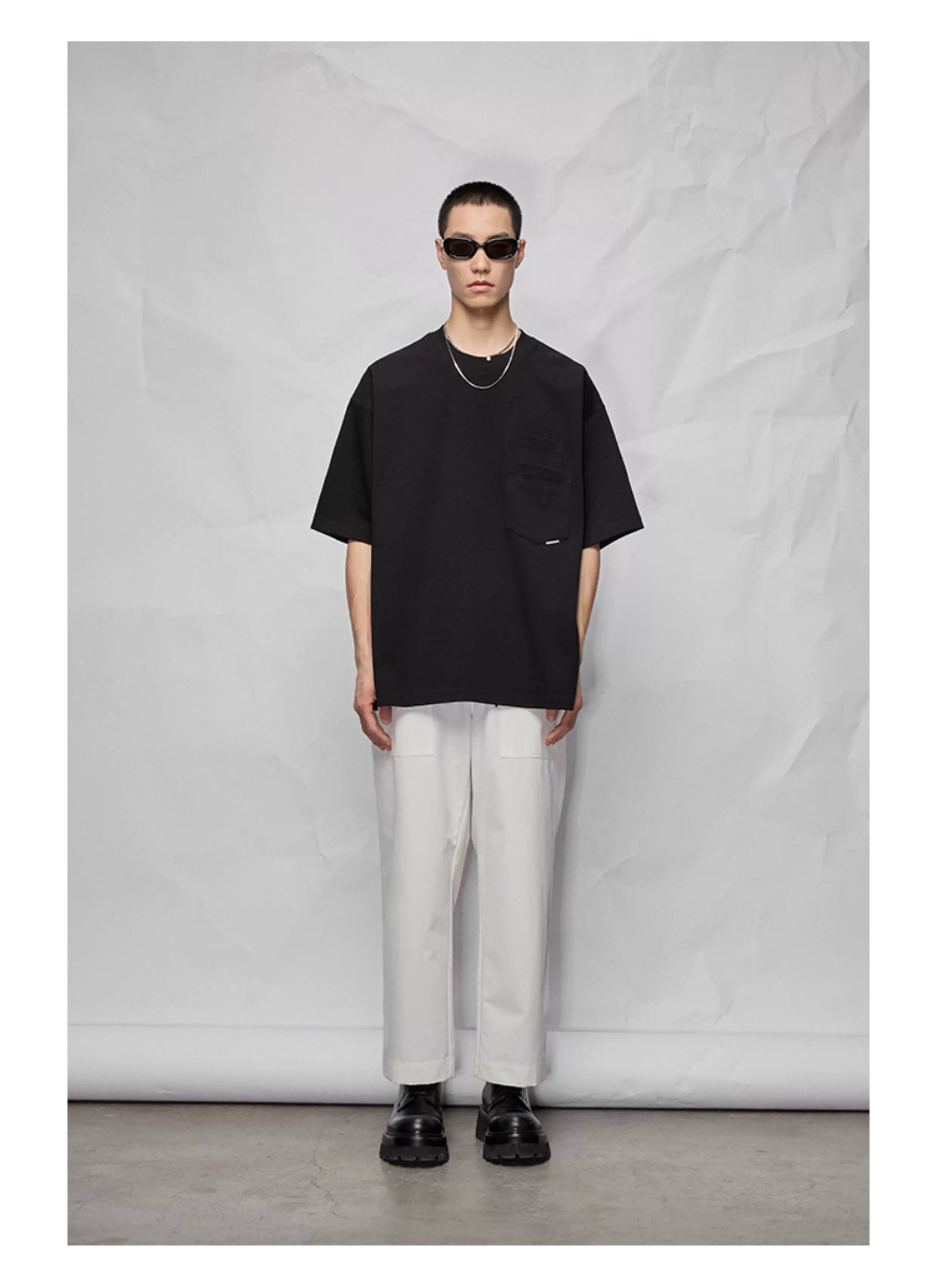Double Pocket Split Hem Loose Tee