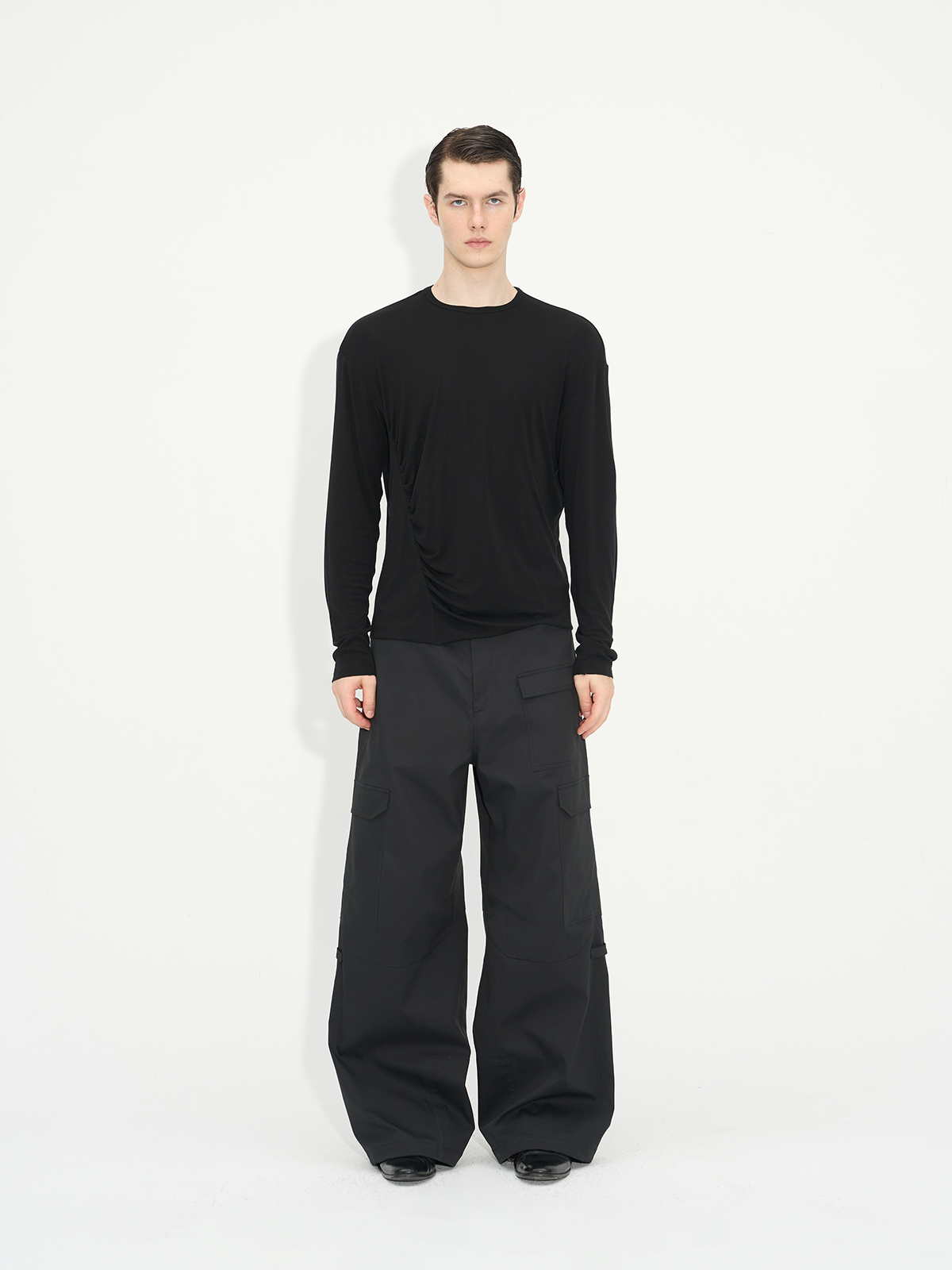 Comfortable Rippled Wool Long Sleeve Top